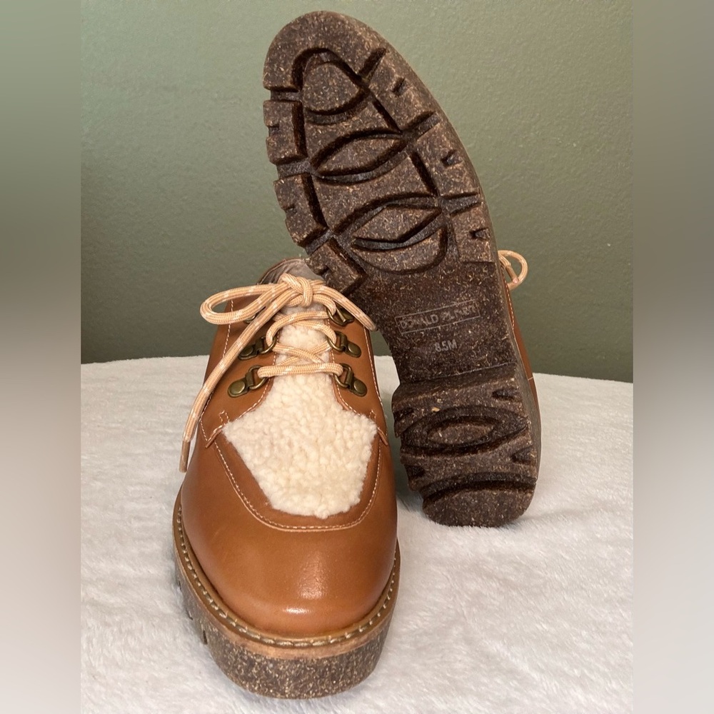 Donald Pliner Evans Sp 43 Womens Leather Shearling Oxfords NEW WITHOUT TAGS - Picture 4 of 5
